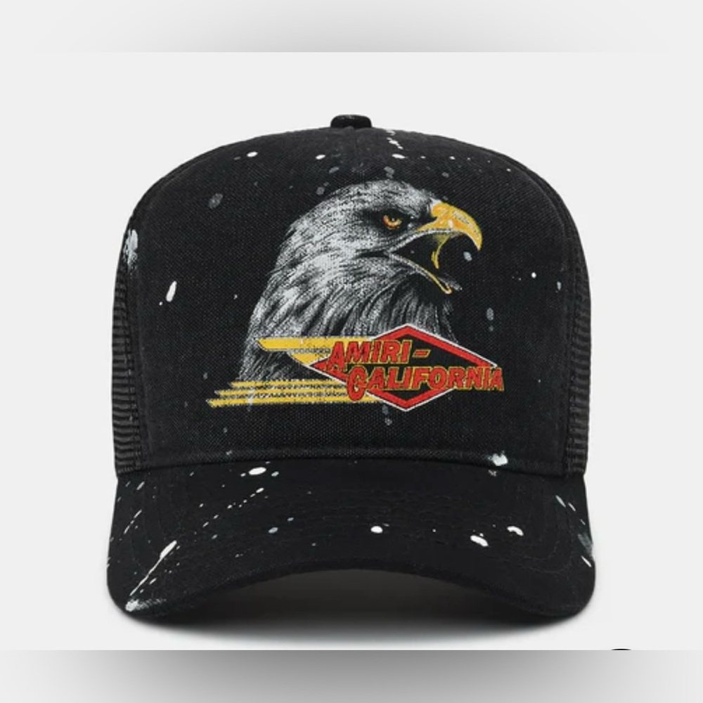 AMIRI Black Mesh Trucker Hat